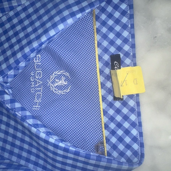 Bugatchi Men Large ‘Blue Checkered’ Short Sleeve Shirt (measures XL) - Picture 7 of 11